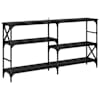 vidaXL Konsoollaud Must tamm 150 x 29 x 76,5 cm Tehispuit