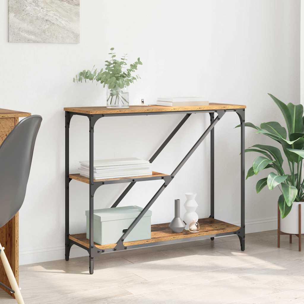 Noptiere dormitor - Masă de consolă Lemn Vechi 88,5 x 30 x 75 cm Lemn compozit