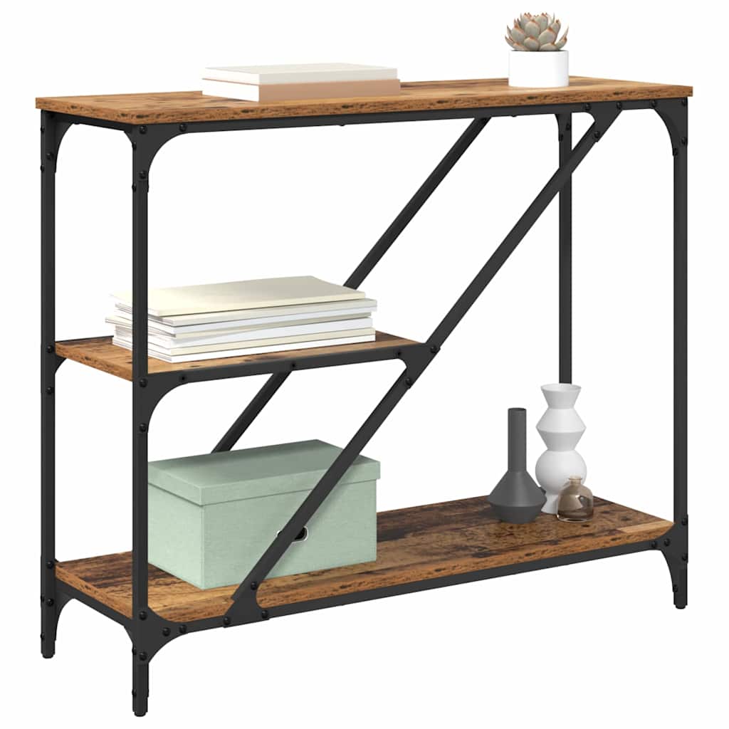 vidaXL Wandtafel Oud Hout 88,5 x 30 x 75 cm Bewerkt hout