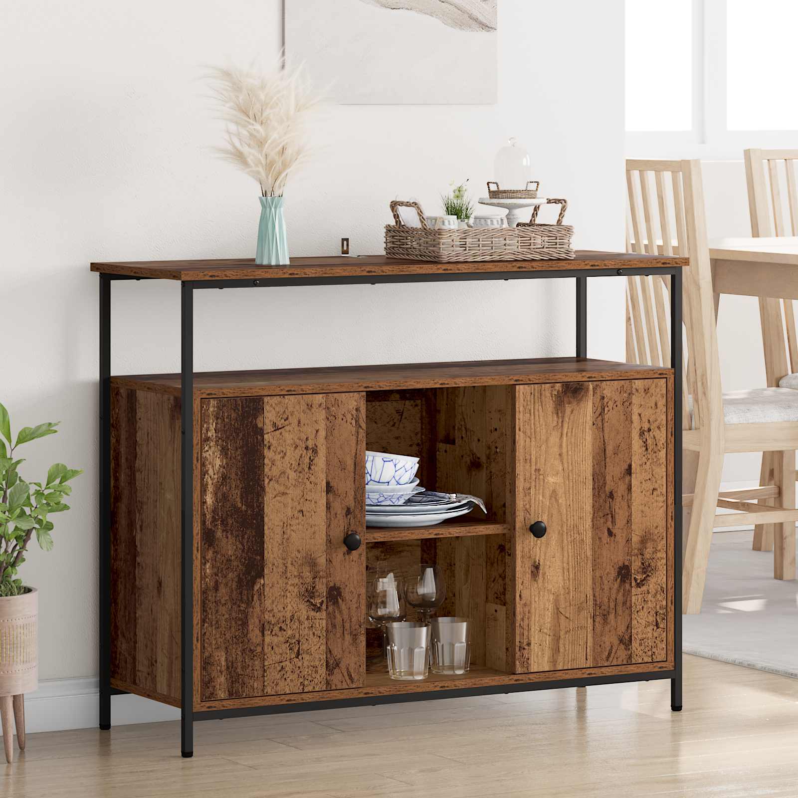 VidaXL Sideboard Altholz 100 X 35 X 80 Cm Holzwerkstoff