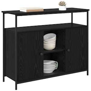 Servírovací skříň Černý dub 100 x 35 x 80 cm kompozitní dřevo - obrázek 3