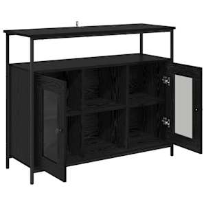 Servírovací skříň Černý dub 100 x 35 x 80 cm kompozitní dřevo - obrázek 5