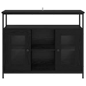 Servírovací skříň Černý dub 100 x 35 x 80 cm kompozitní dřevo - obrázek 6