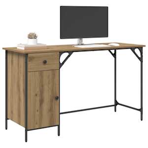 Počítačový stůl se zásuvkou Artisanový dub 131 x 48 x 75 cm - obrázek 3