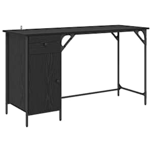vidaXL Arvutilaud Must tamm 131 x 48 x 75 cm Tehispuit
