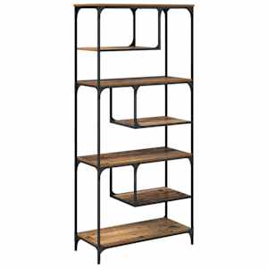 vidaXL Raamatukapp 6 tasandit 81 x 36 x 176 cm Tehispuit Vana puit
