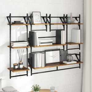 Sada nástěnných polic 6 pcs Staré dřevo 100 x 25 x 30 cm - obrázek 4