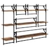 vidaXL Seinariiulikomplekt 6 tk Vana puit 100 x 25 x 30 cm Tehispuit