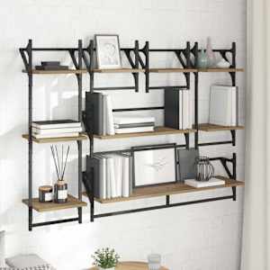 Sada nástěnných polic 6 pcs Artisanový dub 100 x 25 x 30 cm - obrázek 4
