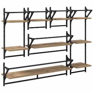 Sada nástěnných polic 6 pcs Artisanový dub 100 x 25 x 30 cm - obrázek 17