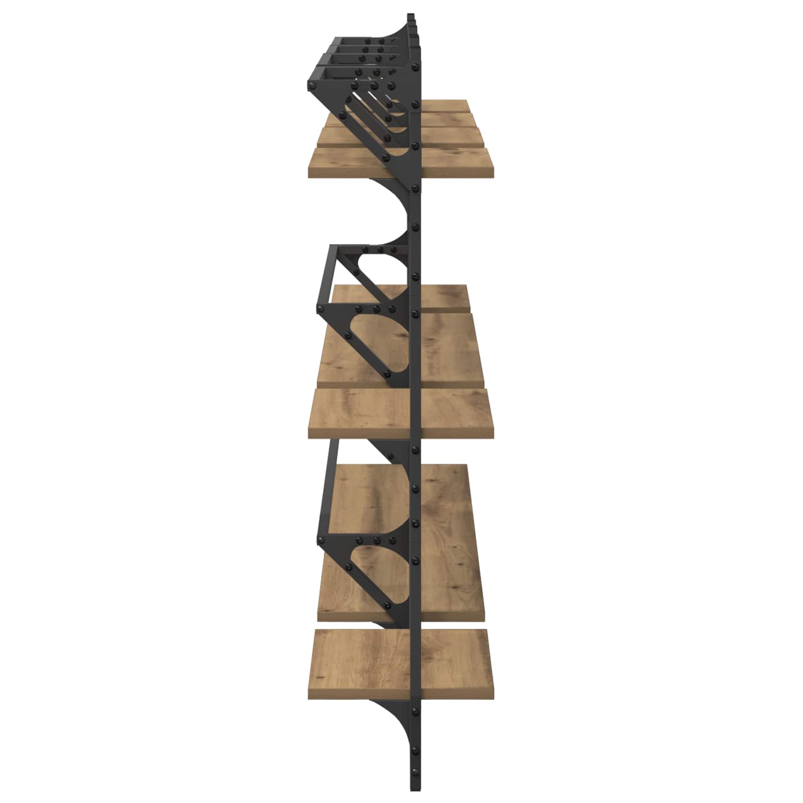 Sada nástěnných polic 6 pcs Artisanový dub 100 x 25 x 30 cm - obrázek 16