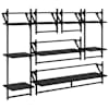 vidaXL Seinariiulikomplekt 6 tk Must tamm 100 x 25 x 30 cm Tehispuit