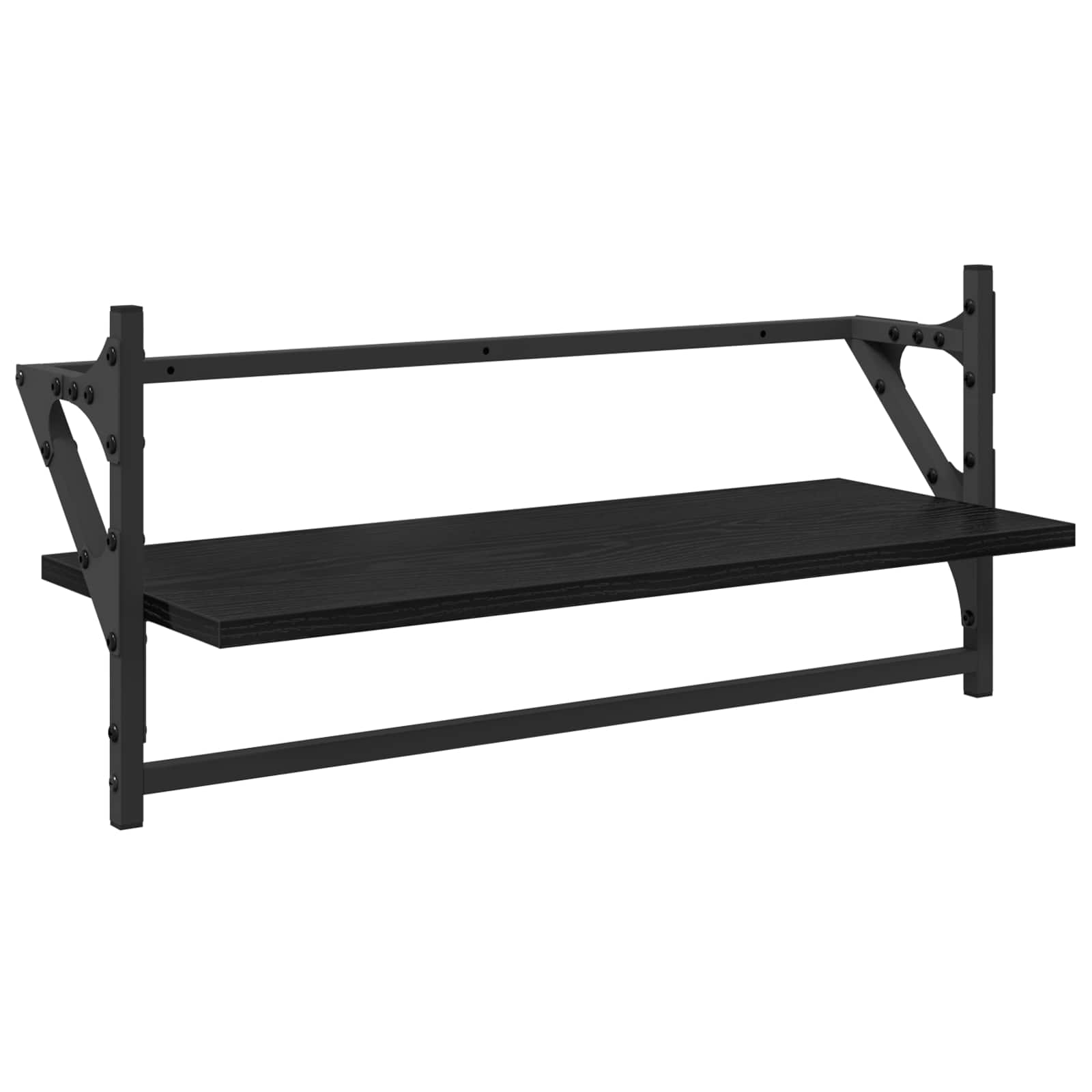 Sada nástěnných polic s policí 6 pcs Černý dub 100 x 25 x 30 cm - obrázek 6