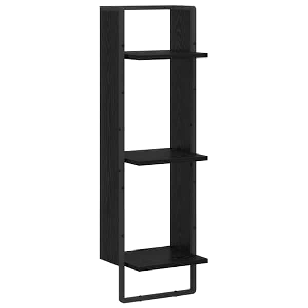 vidaXL Seinariiul Seinale kinnitav Must tamm 30 x 25 x 100 cm