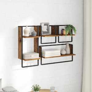 Sada nástěnných polic 4 pcs Staré dřevo 65 x 25 x 30 cm - obrázek 4