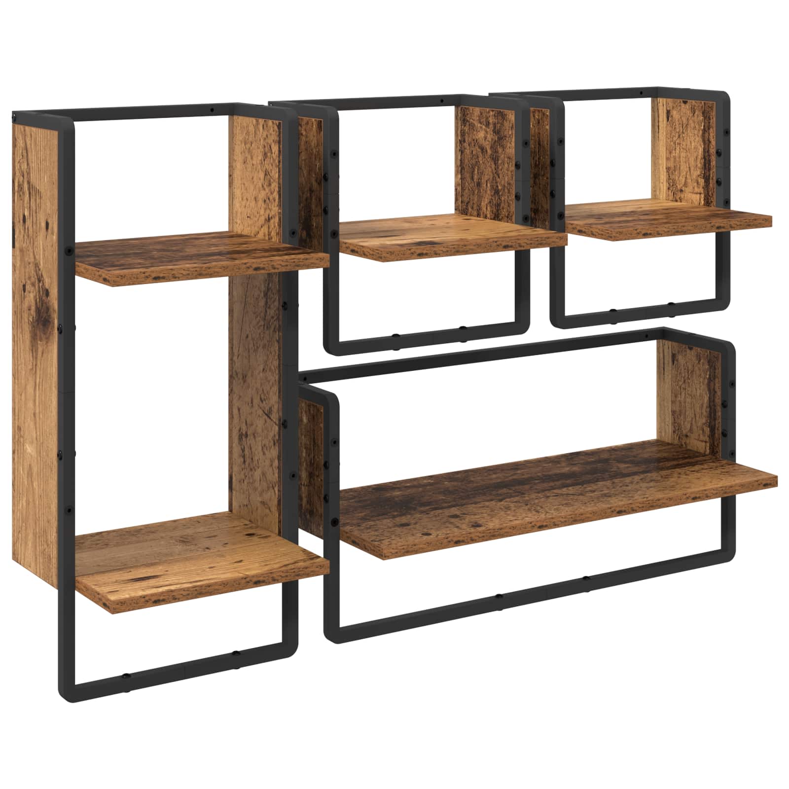 Sada nástěnných polic 4 pcs Staré dřevo 65 x 25 x 30 cm - obrázek 2