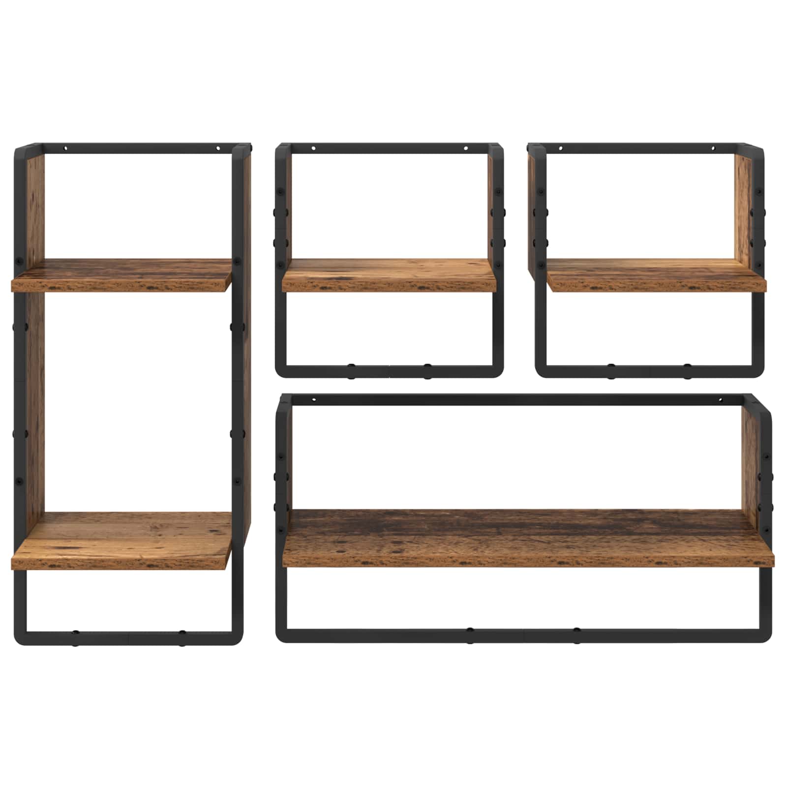 Sada nástěnných polic 4 pcs Staré dřevo 65 x 25 x 30 cm - obrázek 8