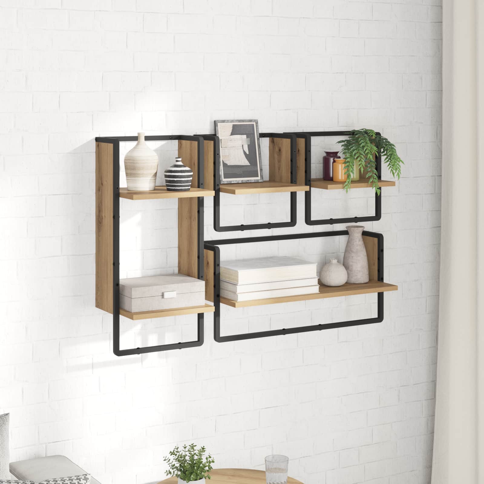 Sada nástěnných polic 4 pcs Artisanový dub 65 x 25 x 30 cm - obrázek 4