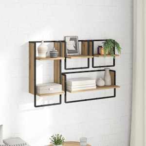 Sada nástěnných polic 4 pcs Artisanový dub 65 x 25 x 30 cm - obrázek 4