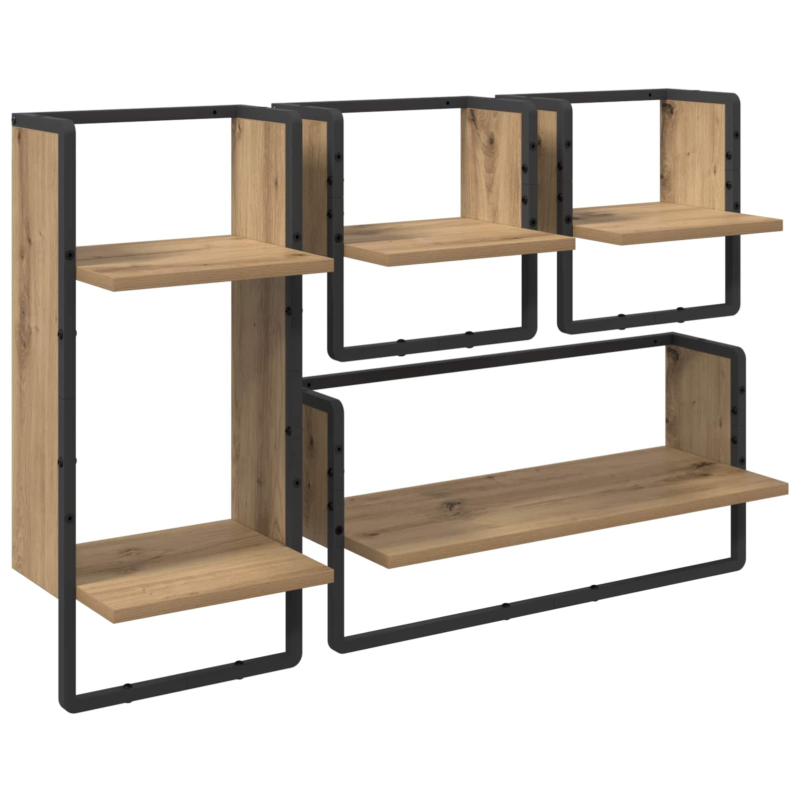Sada nástěnných polic 4 pcs Artisanový dub 65 x 25 x 30 cm - obrázek 2