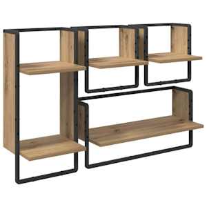 Sada nástěnných polic 4 pcs Artisanový dub 65 x 25 x 30 cm - obrázek 2