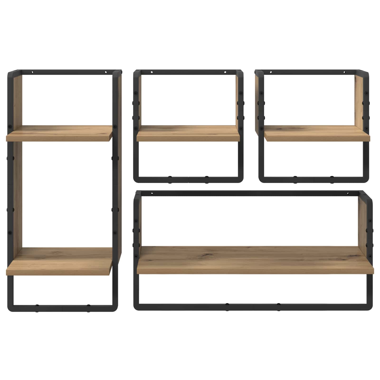 Sada nástěnných polic 4 pcs Artisanový dub 65 x 25 x 30 cm - obrázek 8