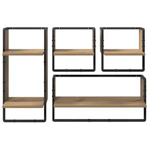 Sada nástěnných polic 4 pcs Artisanový dub 65 x 25 x 30 cm - obrázek 8