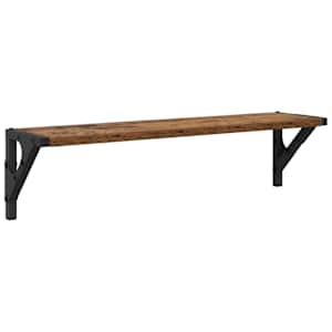 Nástěnné poličky s policí 2 pcs Staré dřevo 60 x 15 x 15,5 cm - obrázek 5