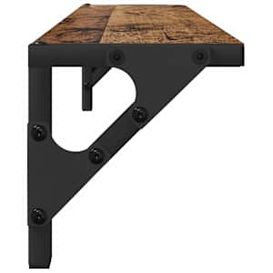 Nástěnné poličky s policí 2 pcs Staré dřevo 60 x 15 x 15,5 cm - obrázek 7