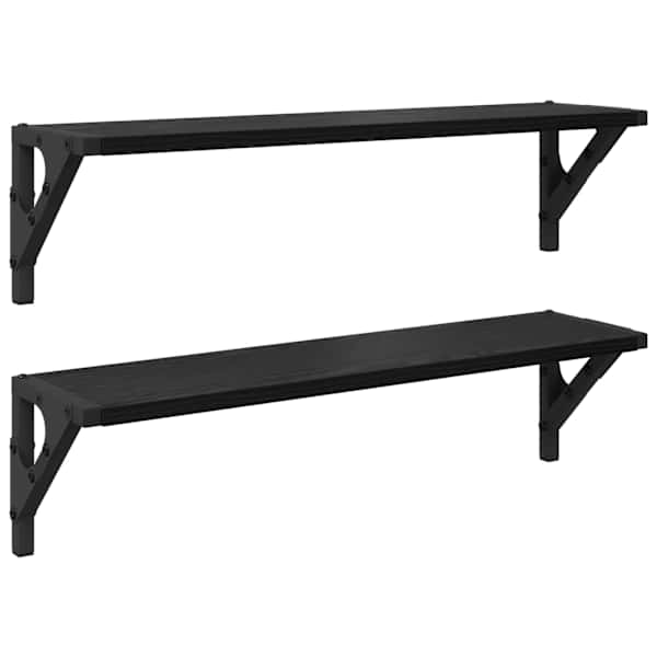 vidaXL Seinakarbid 2 tk Must tamm 60 x 15 x 15,5 cm Tehispuit