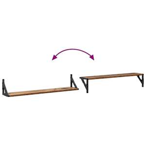 Nástěnné poličky s policí 2 pcs Staré dřevo 80 x 15 x 15,5 cm - obrázek 10
