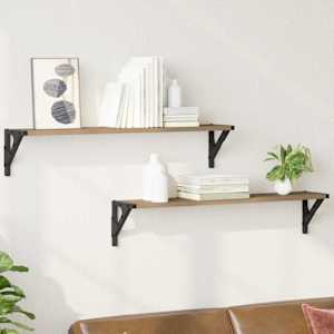 Nástěnné poličky 2 pcs Artisanový dub 80 x 15 x 15,5 cm - obrázek 1