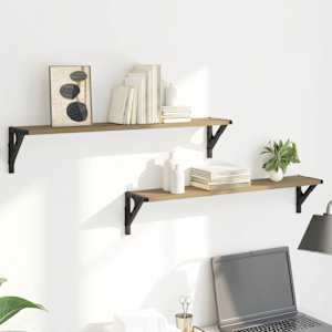 Nástěnné poličky 2 pcs Artisanový dub 80 x 15 x 15,5 cm - obrázek 4