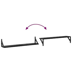 Nástěnné poličky s policí 2 pcs Černý dub 80 x 15 x 15,5 cm - obrázek 10