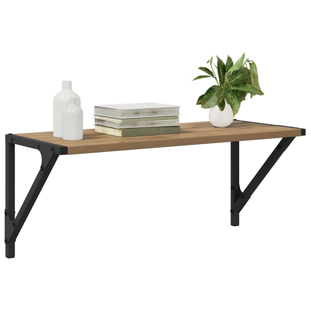 vidaXL Wandplanken 2 pcs Artisan Eiken 60 x 25 x 25,5 cm Bewerkt hout