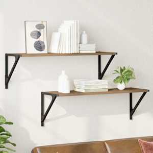 Nástěnné poličky 2 pcs Artisanový dub 80 x 25 x 25,5 cm - obrázek 1