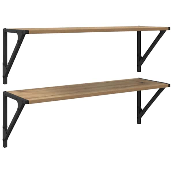 vidaXL Seinakarbid 2 tk K&auml;sit&ouml;&ouml;puu 80 x 25 x 25,5 cm Tehispuit