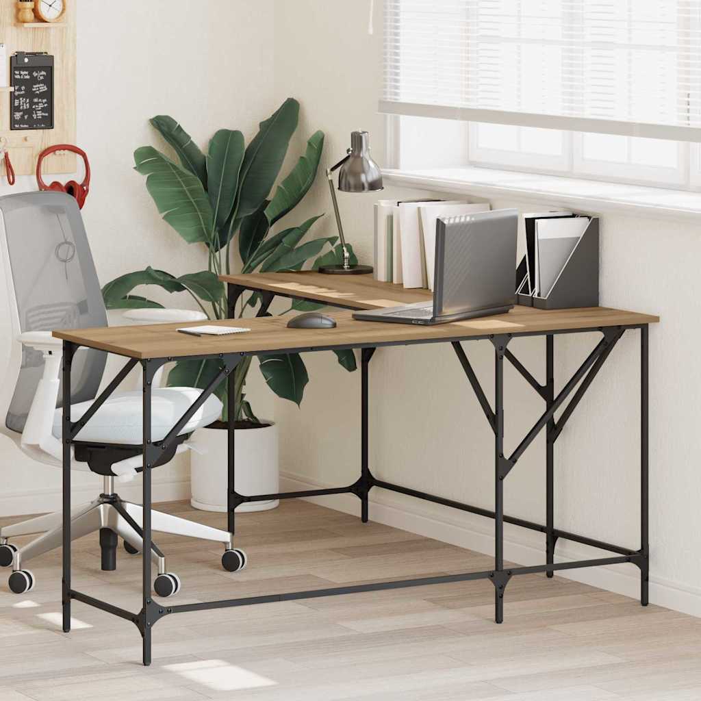 Noptiere dormitor - Birou Stejar Artizanal 149 x 149 x 75 cm Lemn compozit