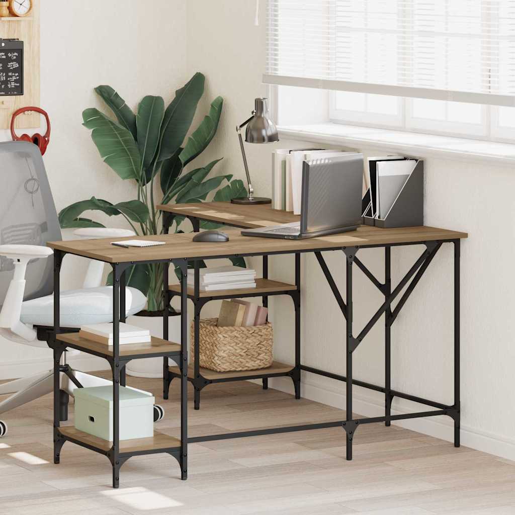 Noptiere dormitor - Birou Stejar Artizanal 139 x 139 x 75 cm Lemn compozit