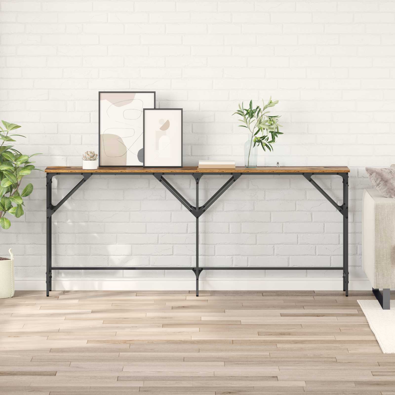 vidaXL Masă de consolă Lemn Vechi 180 x 30 x 75 cm Lemn compozit