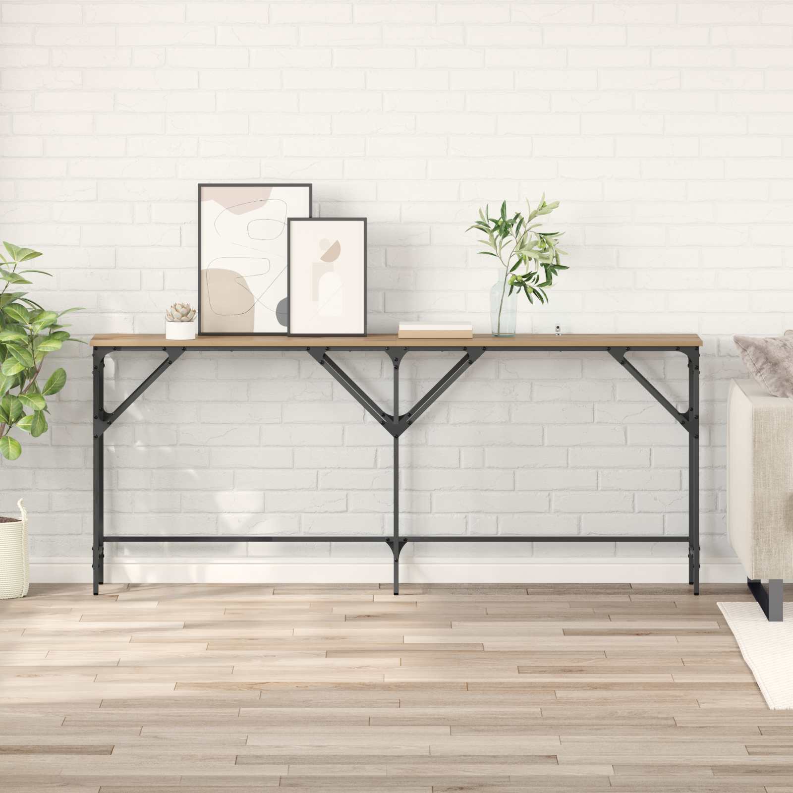 vidaXL Masă de consolă Stejar Artizanal 180 x 30 x 75 cm Lemn compozit