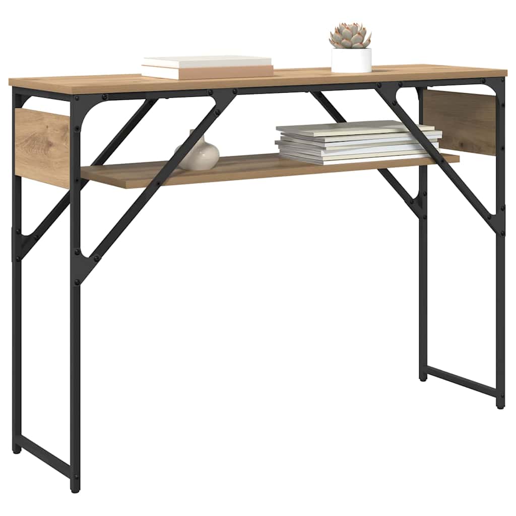 vidaXL Consoletafel Artisan Eiken 105x30x75cm Bewerkt hout