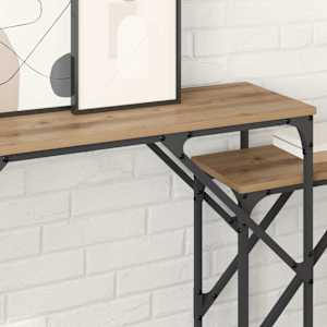 Konzolový stolek 2 pcs Artisanový dub 100 x 28 x 75 cm - obrázek 4