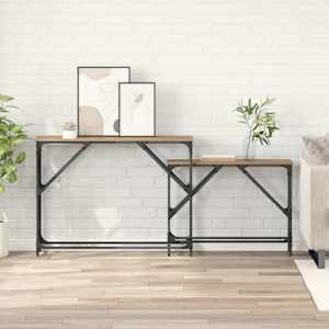 Konzolna miza 2 pcs Umetni hrast 100 x 28 x 75 cm