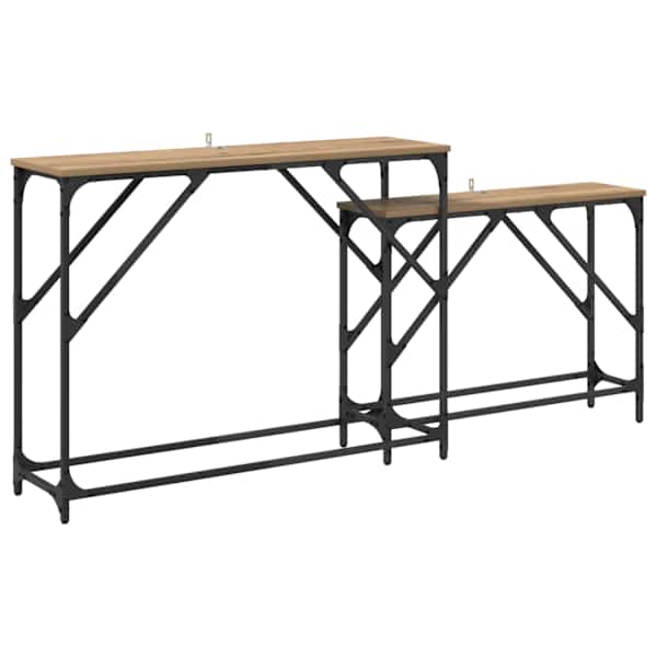 vidaXL Konsoollaud 2 tk K&auml;sit&ouml;&ouml;puu 100 x 28 x 75 cm Tehispuit
