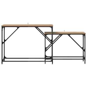 Konzolový stolek 2 pcs Artisanový dub 100 x 28 x 75 cm - obrázek 5
