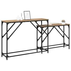Konzolový stolek 2 pcs Artisanový dub 100 x 28 x 75 cm - obrázek 3