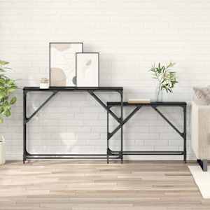 Konzolna miza 2 pcs Črna Orehovina 100 x 28 x 75 cm