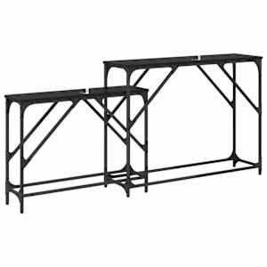 Konzolový stolek 2 pcs Černý dub 100 x 28 x 75 cm - obrázek 7
