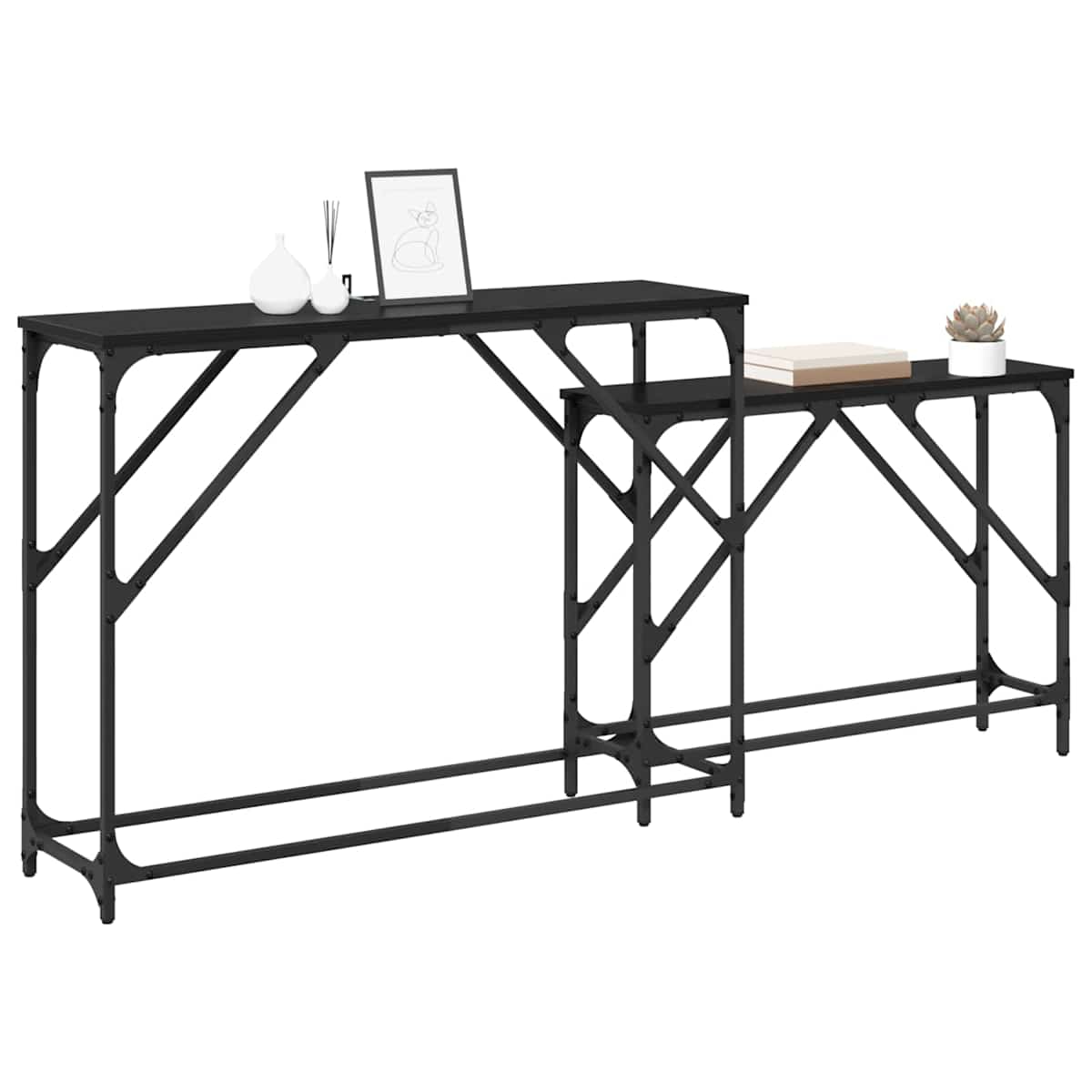 Konsolbord 2 stk. 100 x 28 x 75 cm Konstrueret træ - Billede 3
